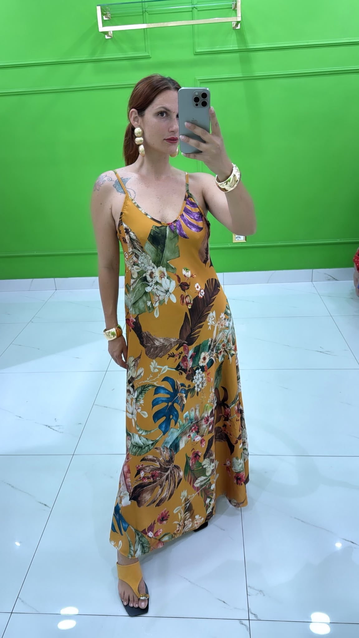 Abito Satin ocra