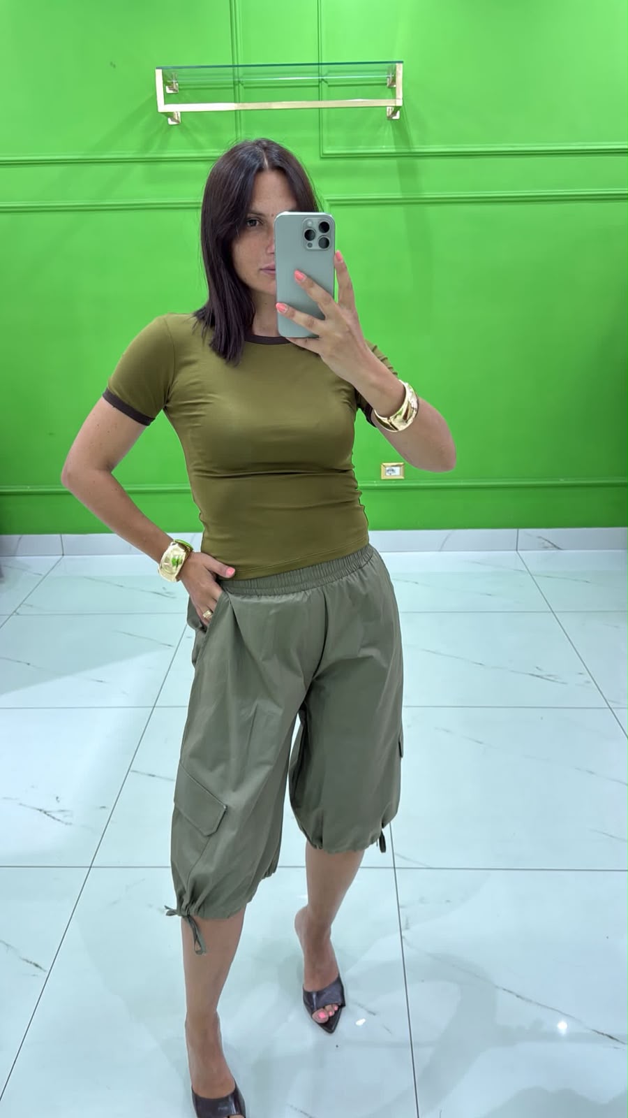 Maglia contrasto verde