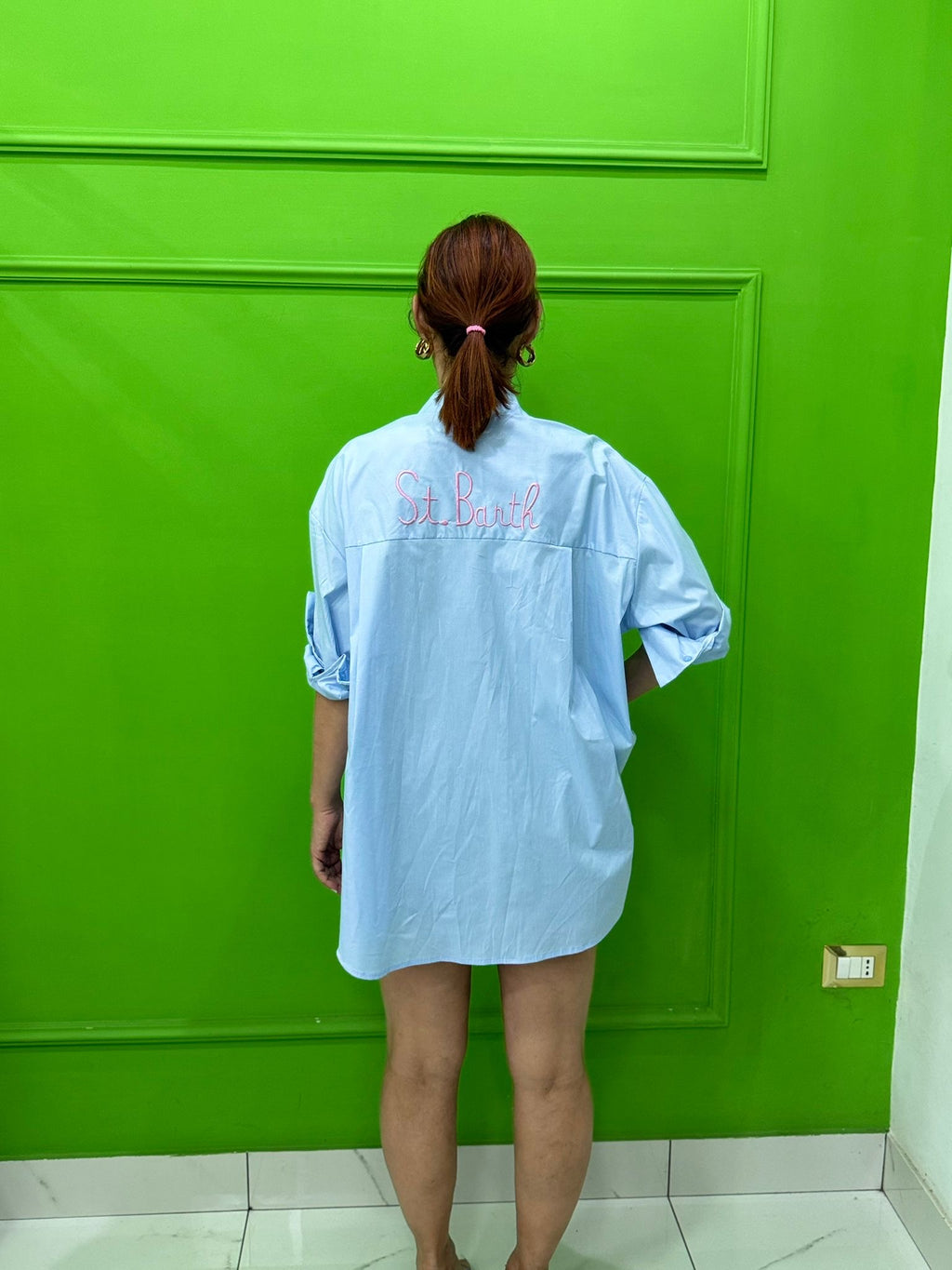 Camicia St Barth celeste