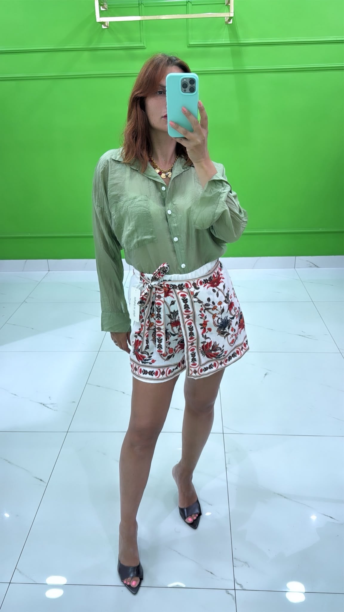 Camicia velata verde