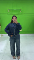 Bomber velato blu