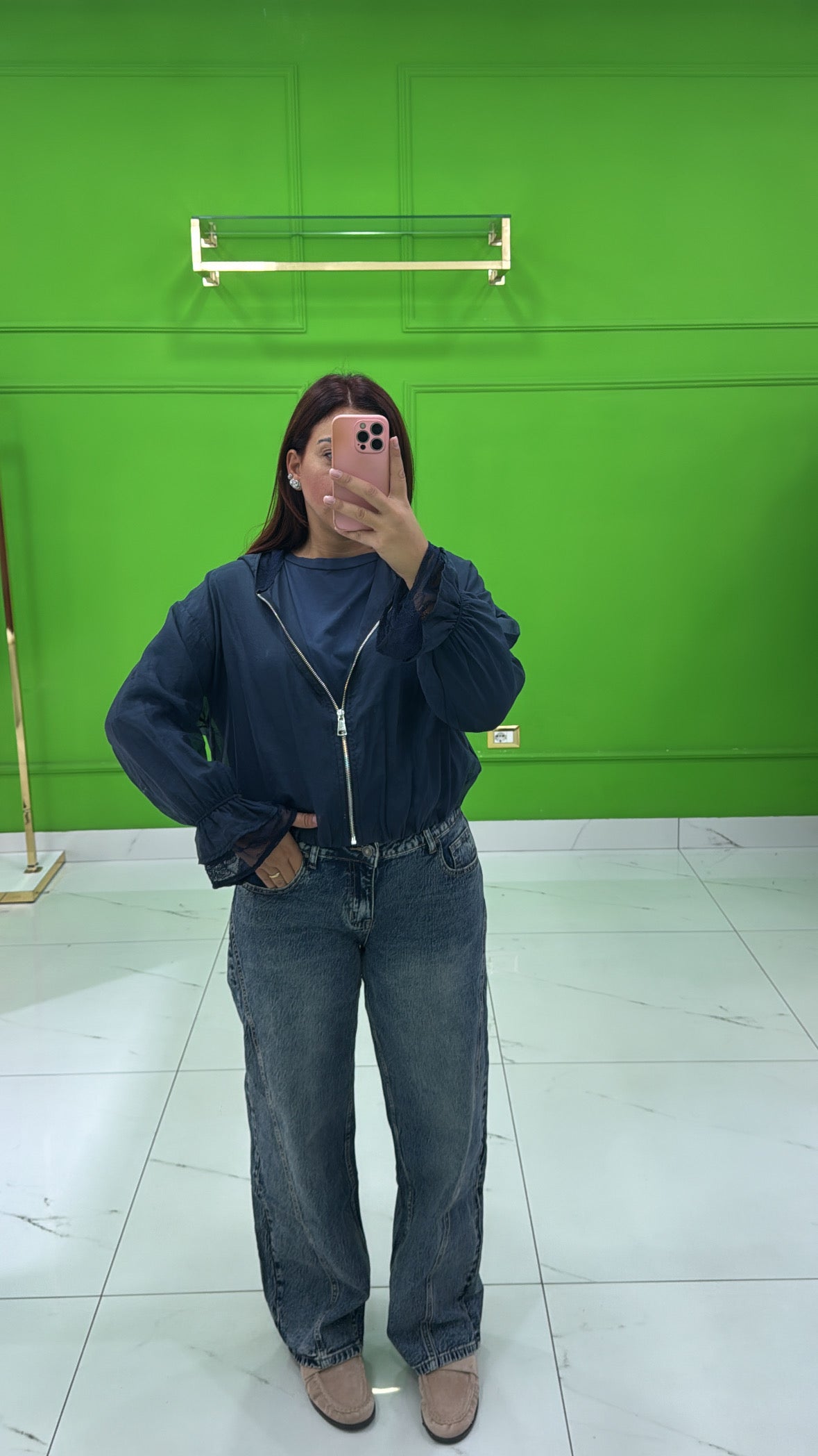 Bomber velato blu