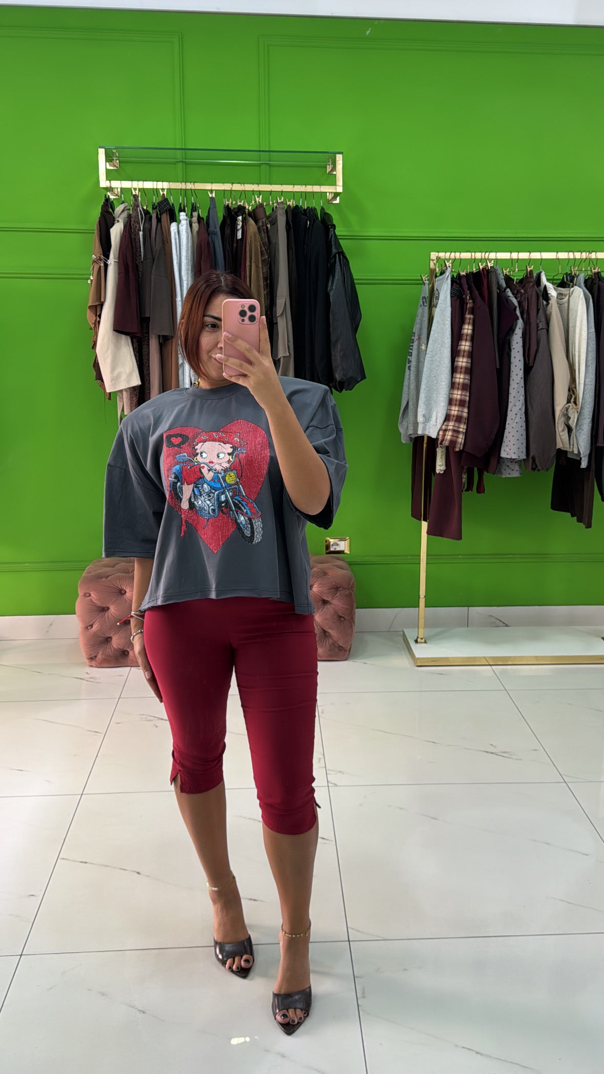 Leggings Capri rosso