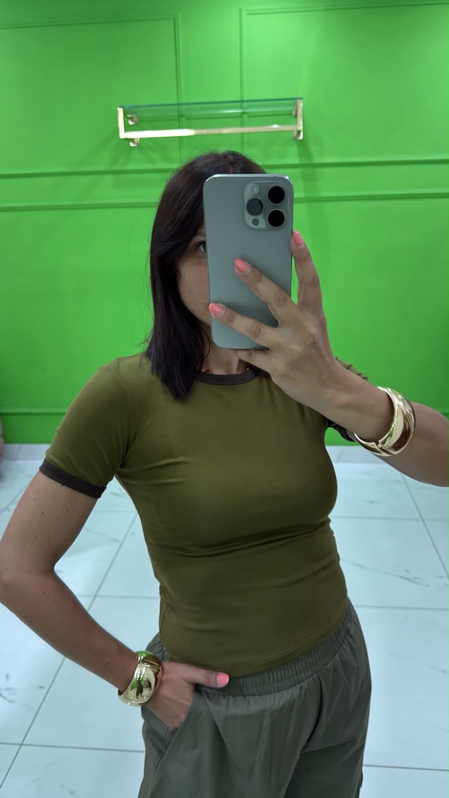 Maglia contrasto verde